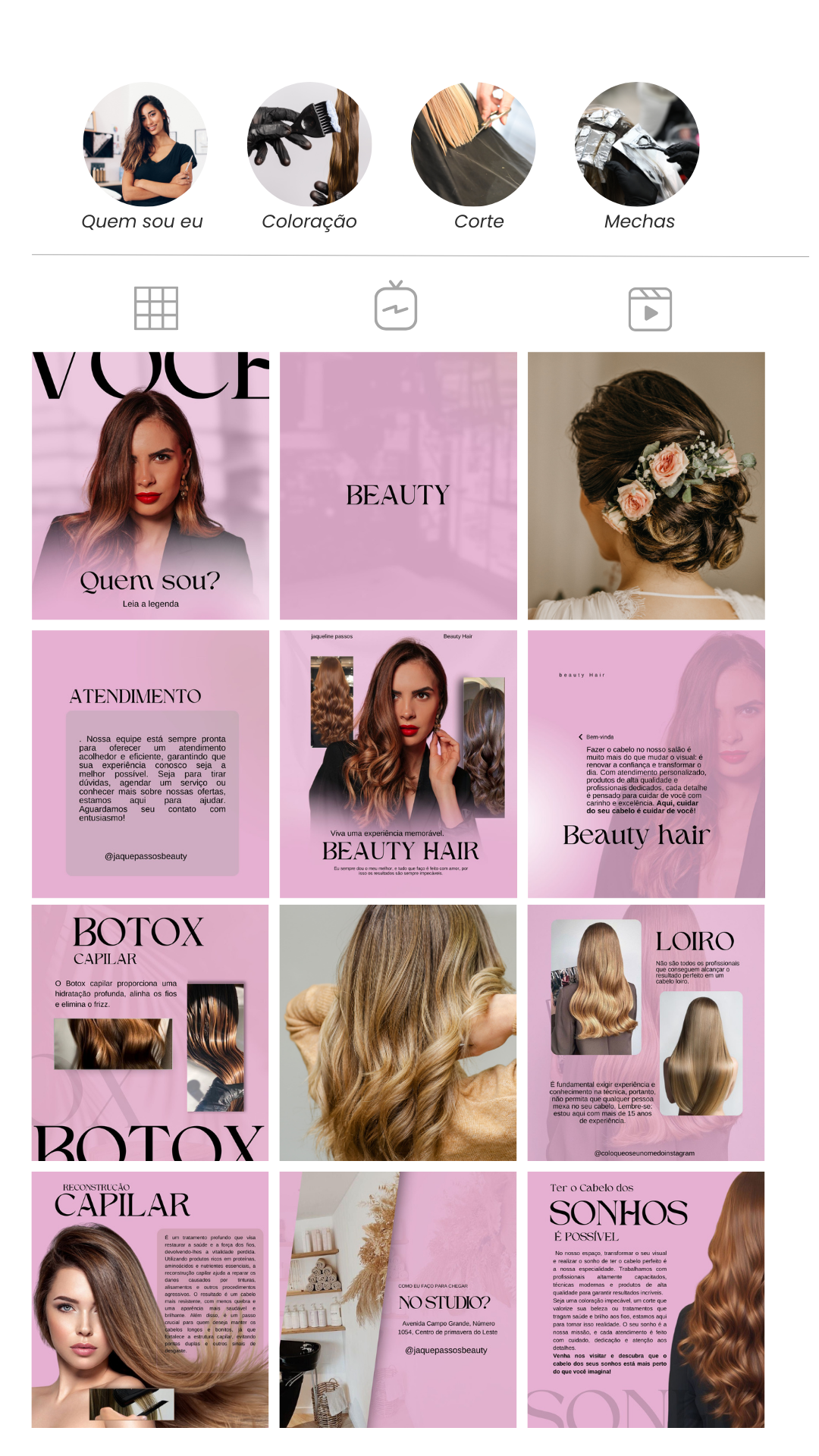 posts prontos cabelereiro