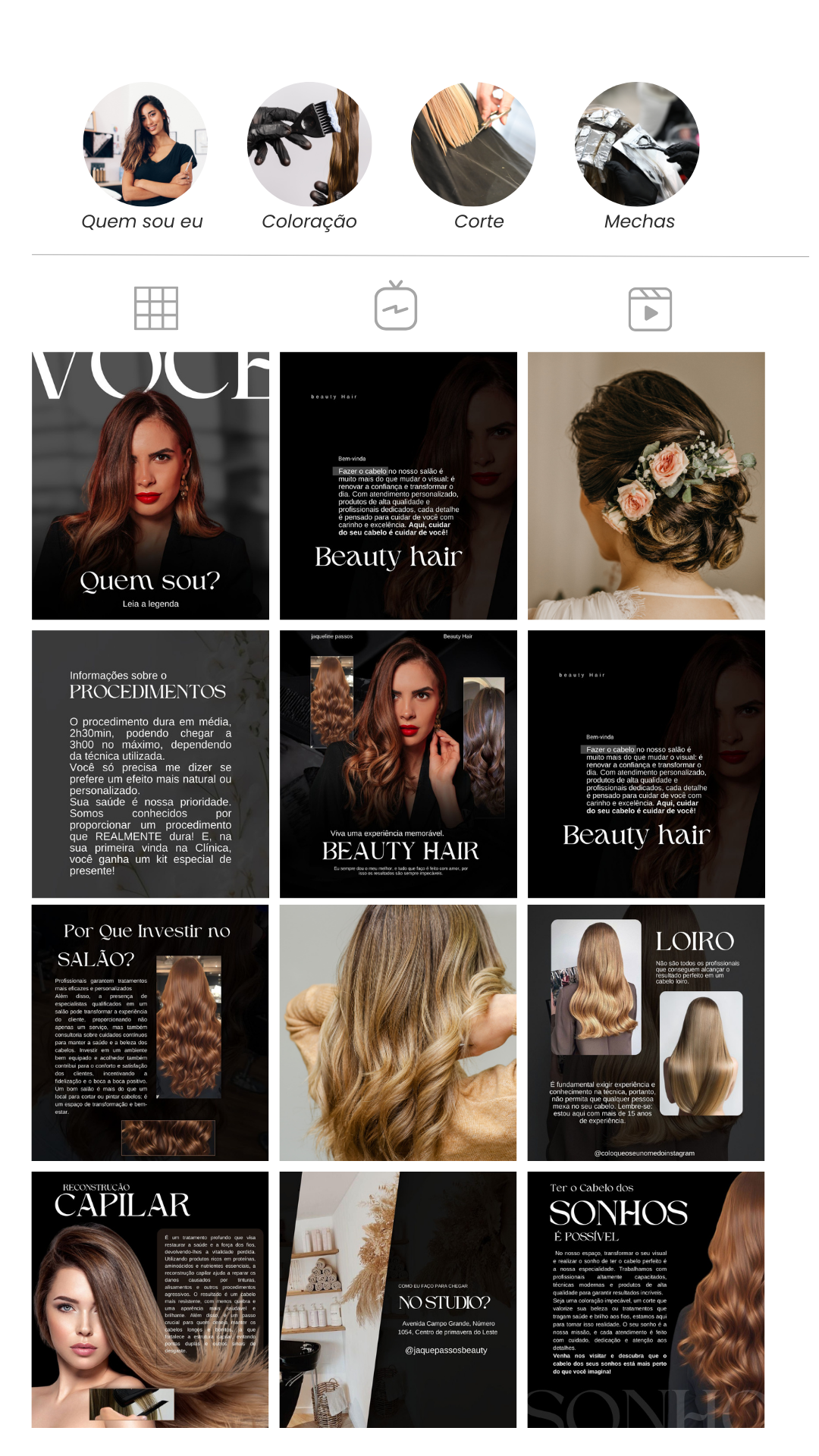 posts prontos cabelereiro